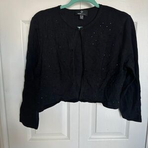 Ronni Nicole Black Cardigan with Rhinestone Details